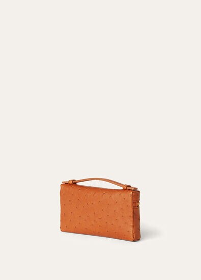 EXTRA POCKET MINI POUCH OSTRICH SADDLE FINISH