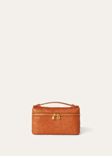 EXTRA POCKET MINI POUCH OSTRICH SADDLE FINISH