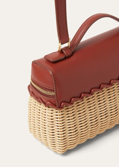 EXTRA POCKET L19 EAST WEST WICKER/ROUNDED CALF