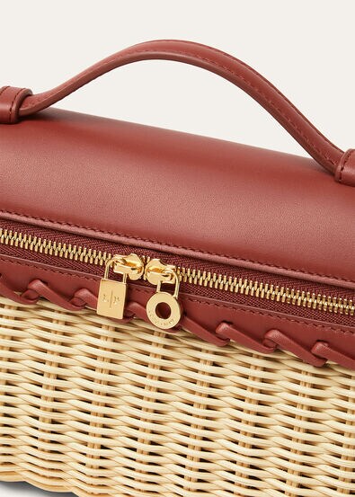 EXTRA POCKET L19 EAST WEST WICKER/ROUNDED CALF