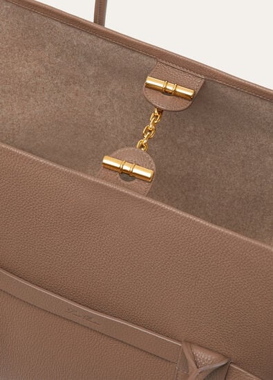 GHIERA SHOPPER LARGE FINE GRAINED LEATHER