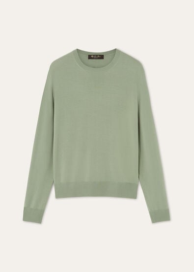ROYAL LIGHTNESS CREWNECK SWEATER WOOL SILK GG 18