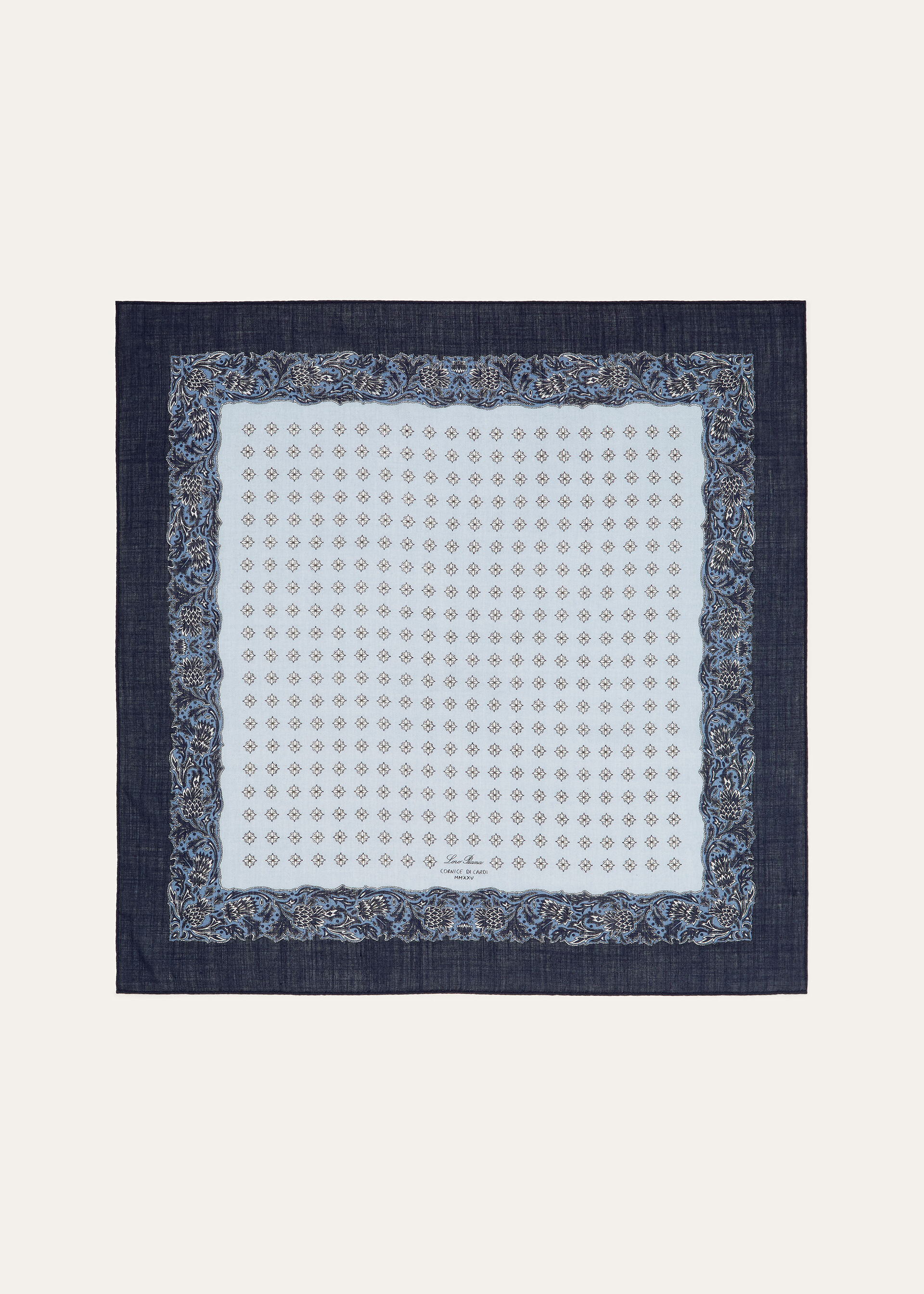 LORO PIANA CORNICE DI CARDI FOULARD 60 WOOL