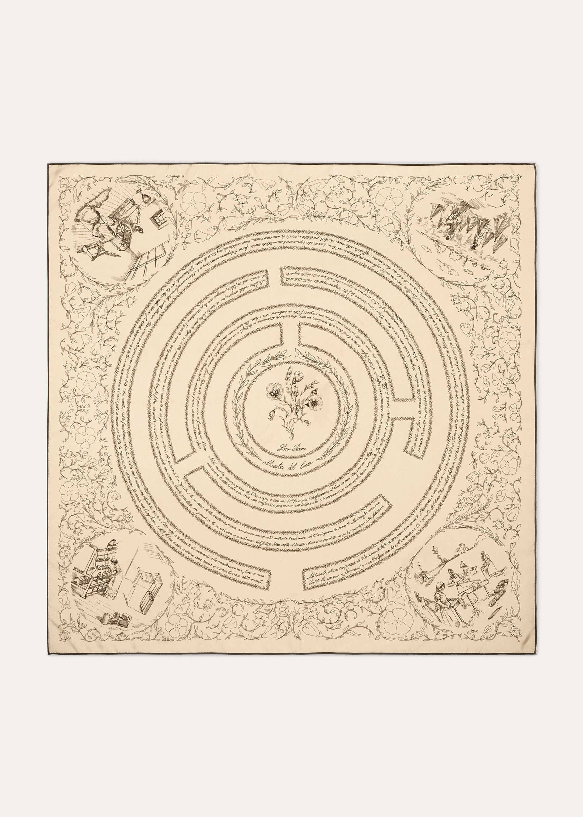 LORO PIANA MAESTRI DEL LINO FOULARD 90 SILK TWILL