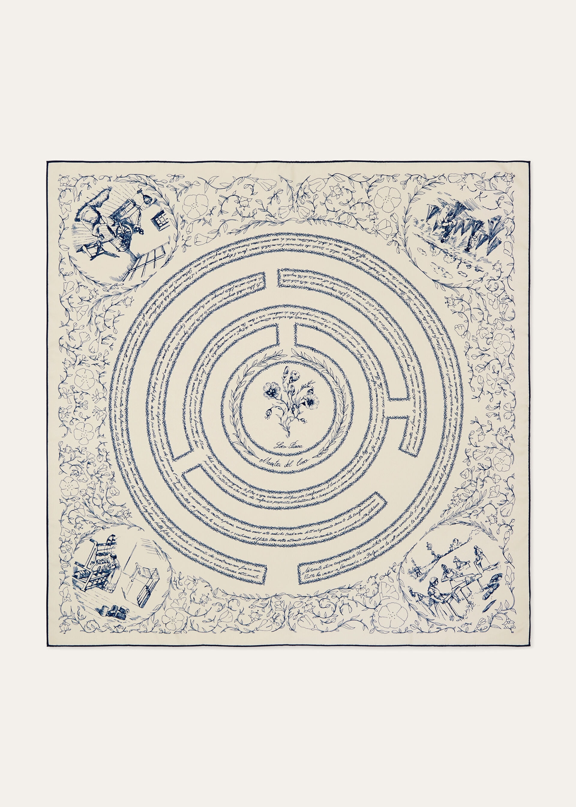 LORO PIANA MAESTRI DEL LINO FOULARD 90 SILK TWILL
