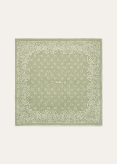 LORO PIANA FIORE DI LINO BANDANA FOULARD 60 WOOL