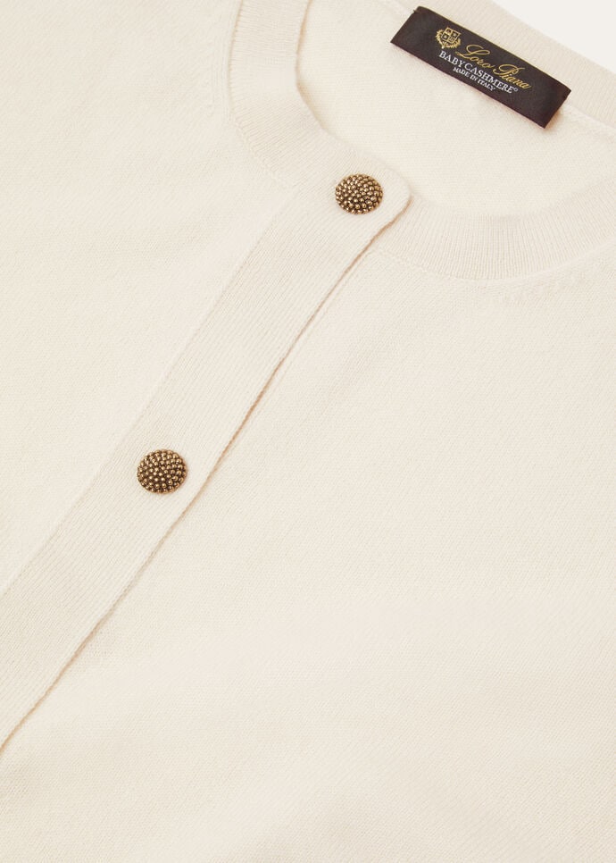 Classic Cardigan Baby Cashmere White Snow | Loro Piana US
