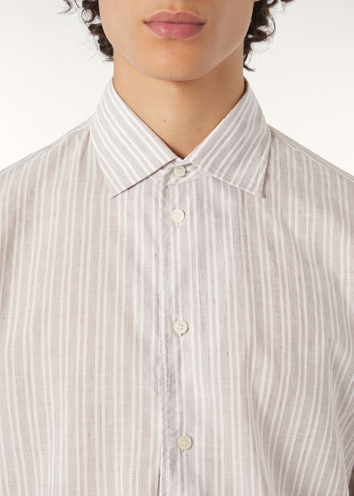 RAFFAELE POLO SHIRT COTTON LINEN VOILE STRIPE_FAP3621_F6ON_2