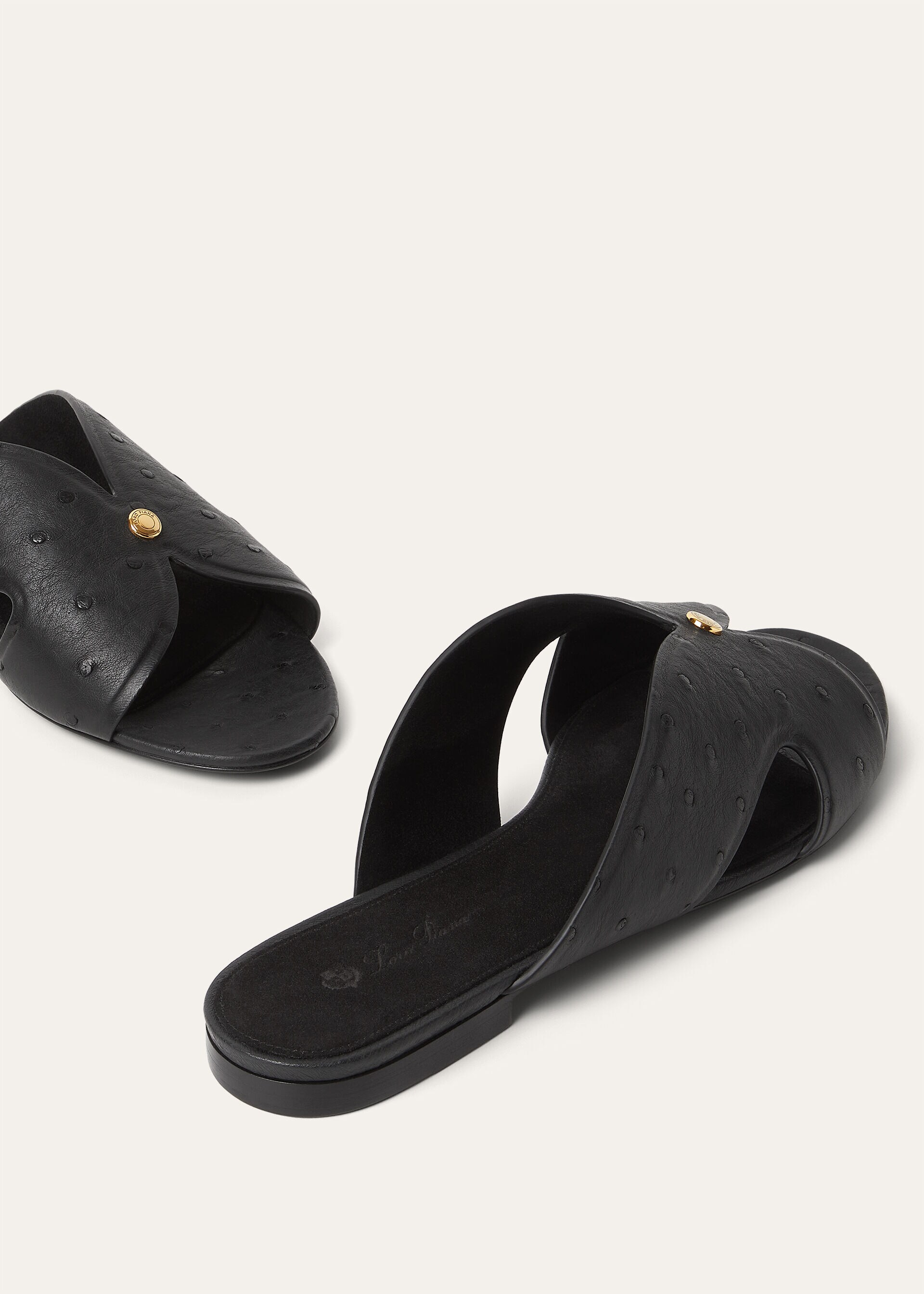 VERA FLAT MULE OSTRICH