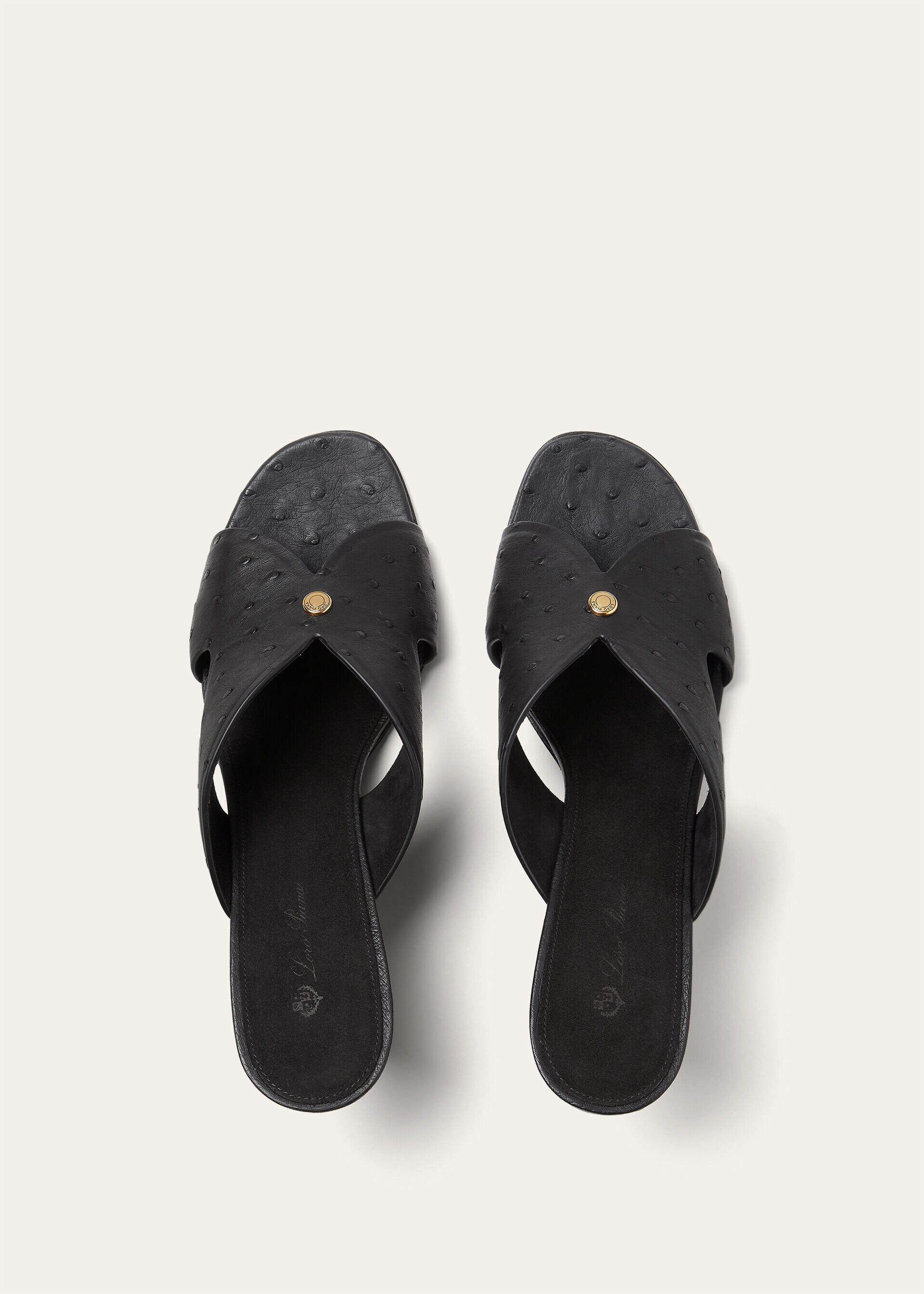 VERA HEELED MULE H80 OSTRICH