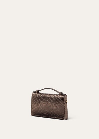 EXTRA POCKET MINI POUCH METALLIC PYTHON