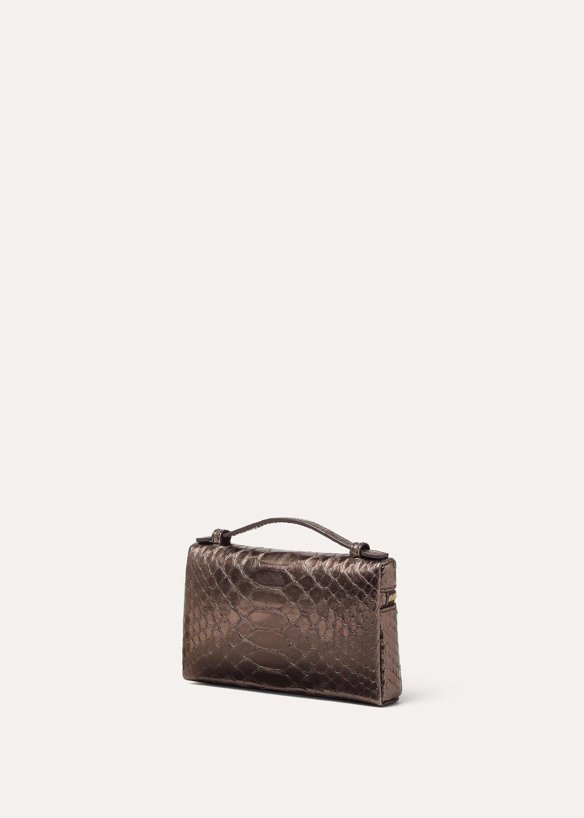 EXTRA POCKET MINI POUCH METALLIC PYTHON