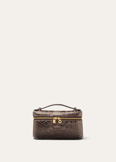 EXTRA POCKET MINI POUCH METALLIC PYTHON