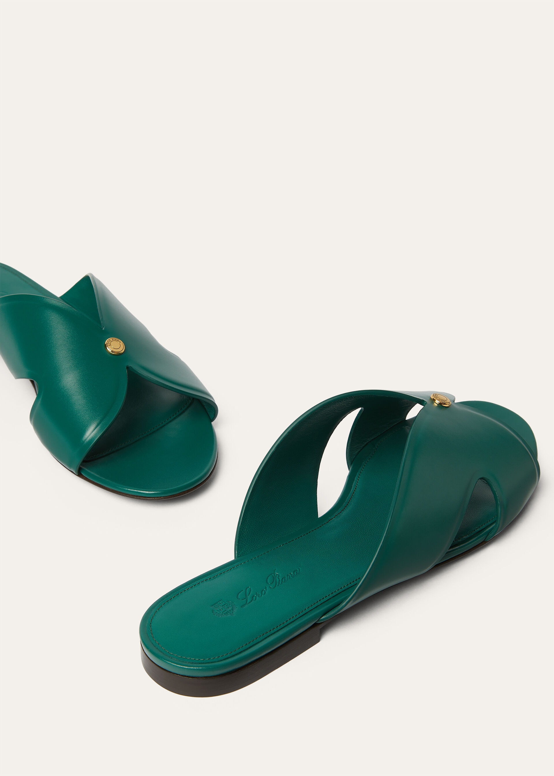 VERA FLAT MULE GLAZED CALF