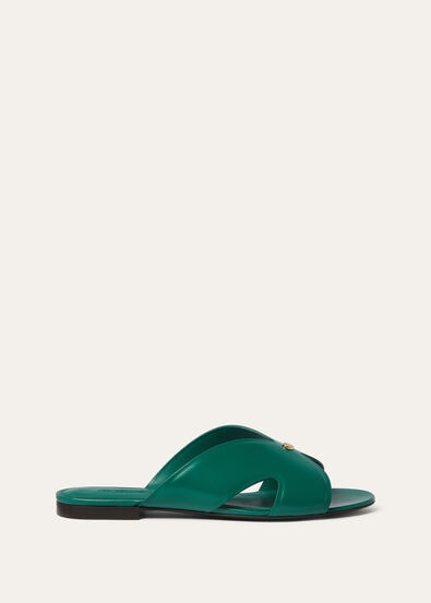 VERA FLAT MULE GLAZED CALF