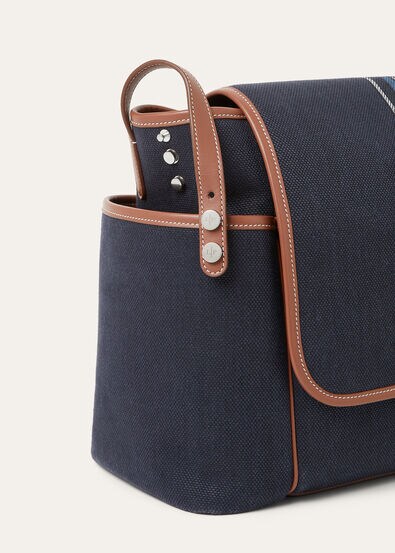 CHANGING BAG NAT.CANVAS SUITCASE STRP/ROUNDED LTH