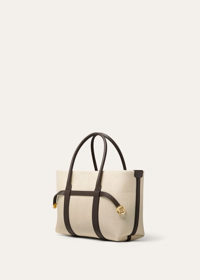 GHIERA SHOPPER SMALL TAILOR.SILK CHEVRON RNDD LTHR
