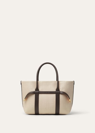 GHIERA SHOPPER SMALL TAILOR.SILK CHEVRON RNDD LTHR