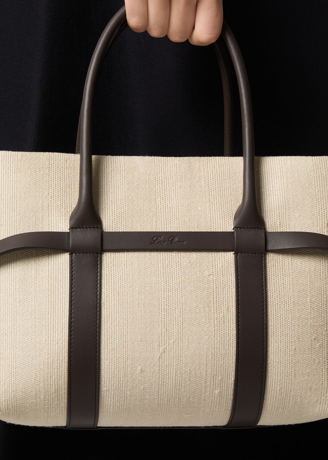GHIERA SHOPPER SMALL TAILOR.SILK CHEVRON RNDD LTHR