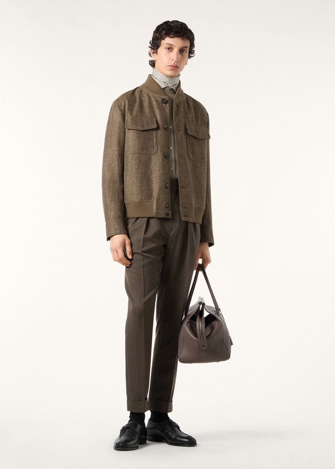 KIKU BOMBER LINEN COTTON MALFILE' STORM_FAP5443_518P_1