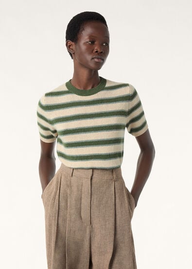 FOBELLO STRIPES SS CREWNECK SWEATER BABY CASH GG 7