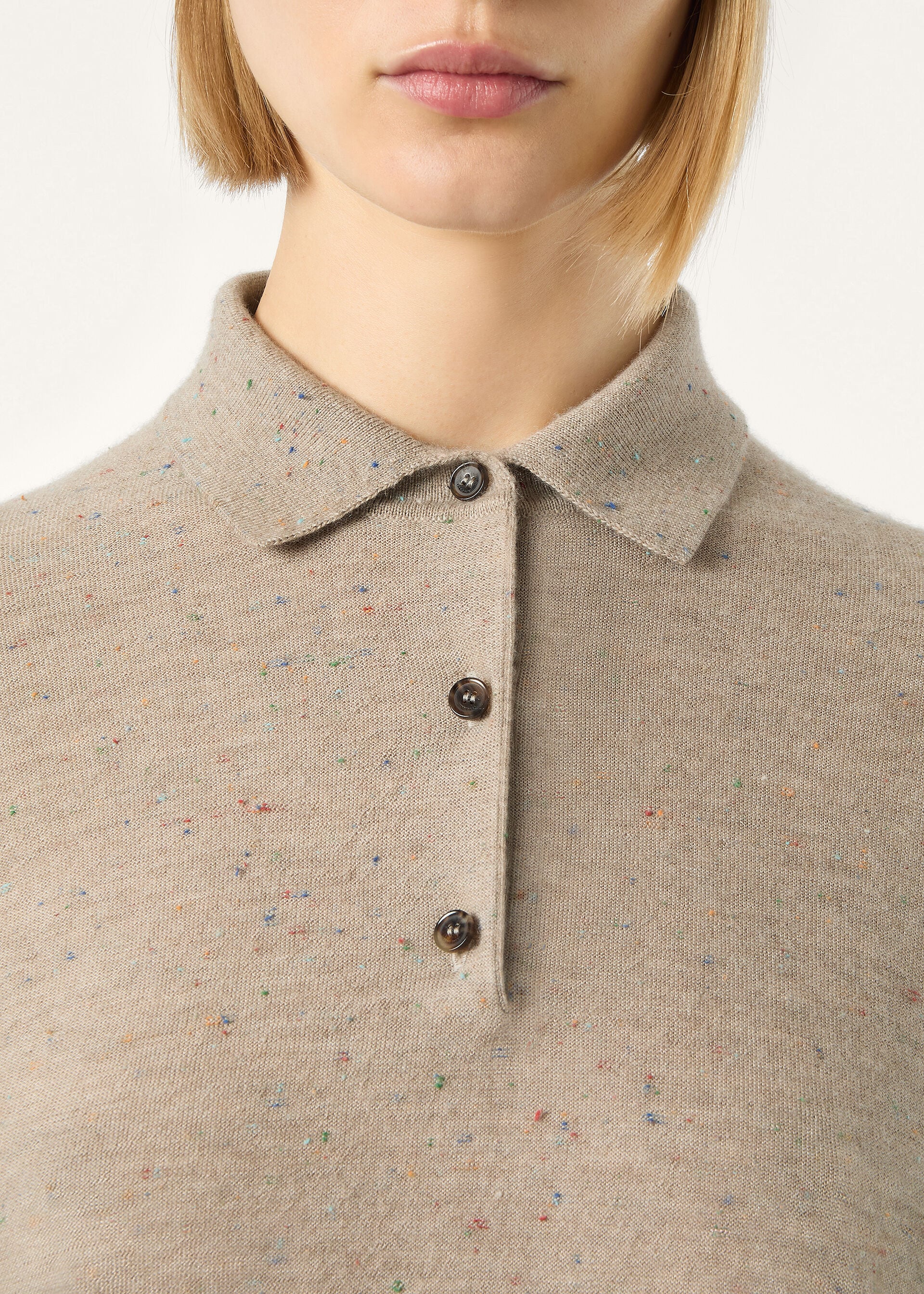ELDERBERRY POLO CASH WOOL COTTON GG 14