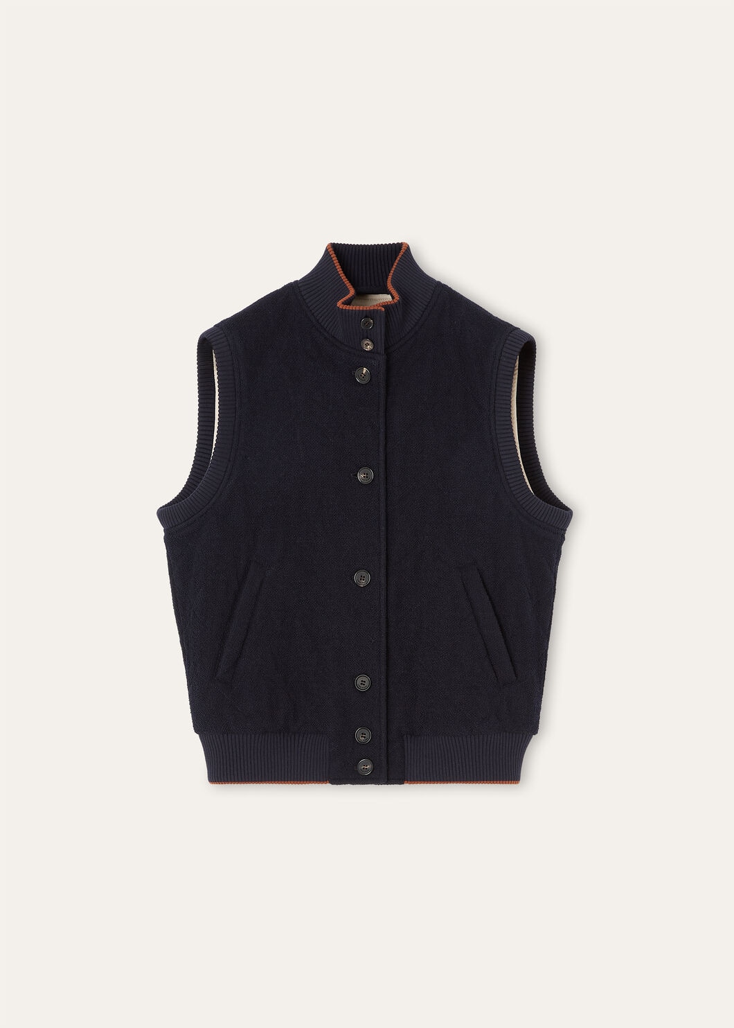 CARRY VEST WOOL COTTON STRIPE