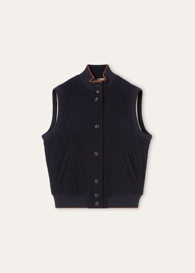 CARRY VEST WOOL COTTON STRIPE