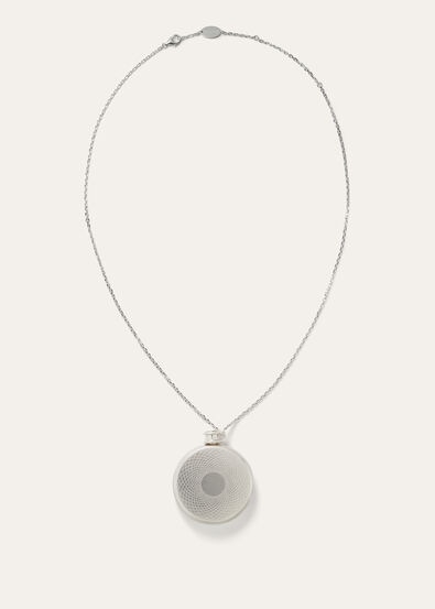 GUILLOCHE BOTTLE NECKLACE SILVER