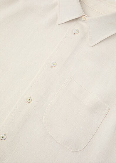 THEA SQUARE COLLAR SHIRT SUMMER LINEN CREPE NATTE'