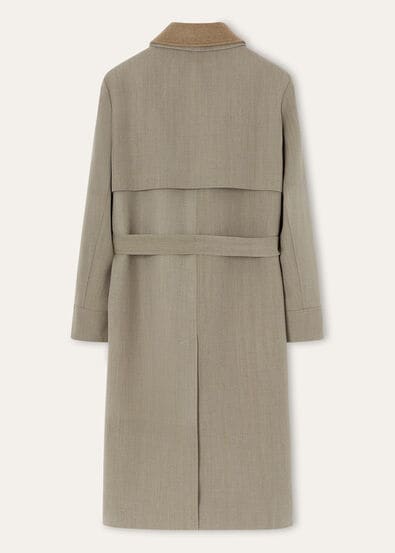 WINSTON COAT WOOL MOUL CHEVR/CASH DOUBL BI R