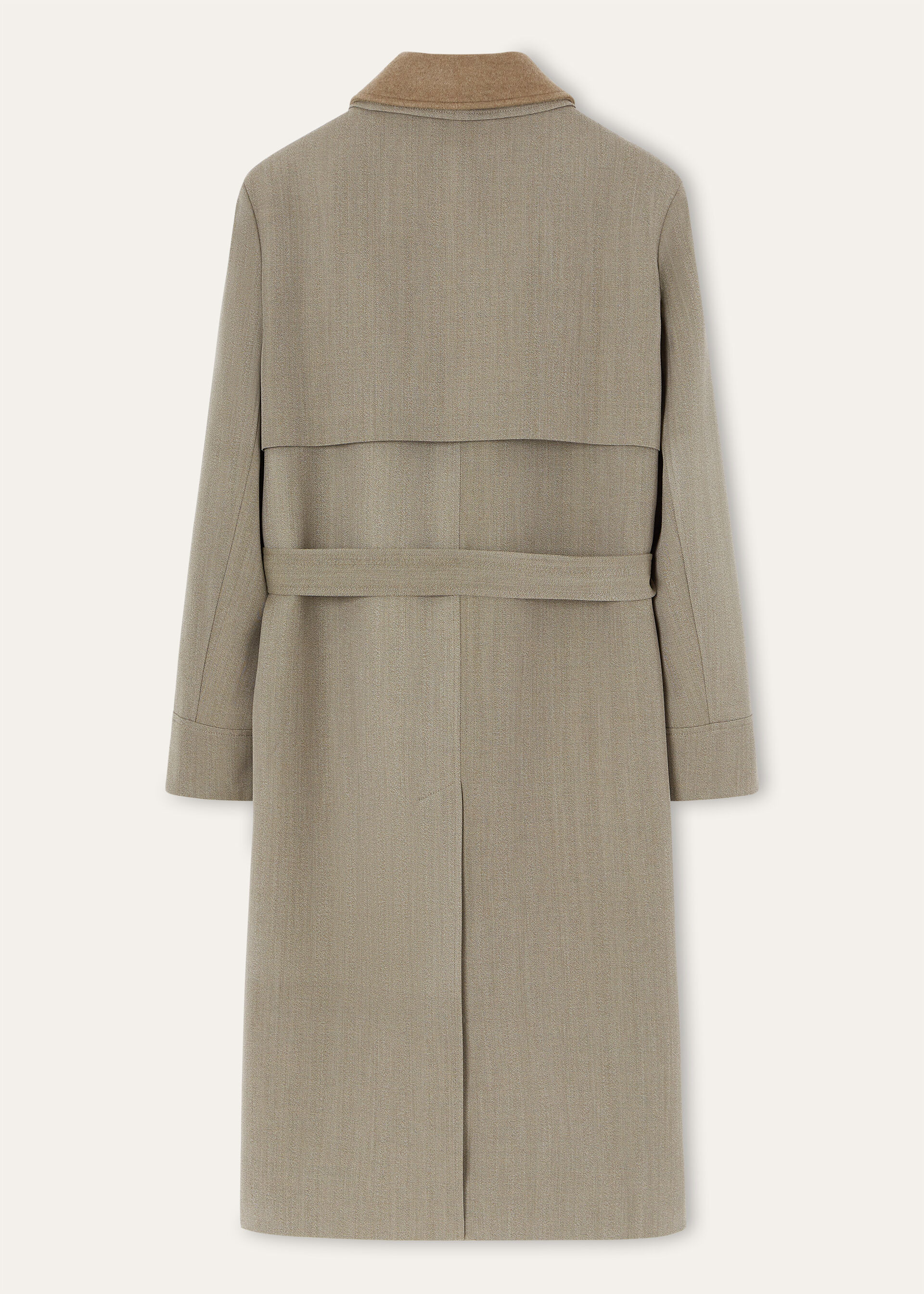 WINSTON COAT WOOL MOUL CHEVR/CASH DOUBL BI R