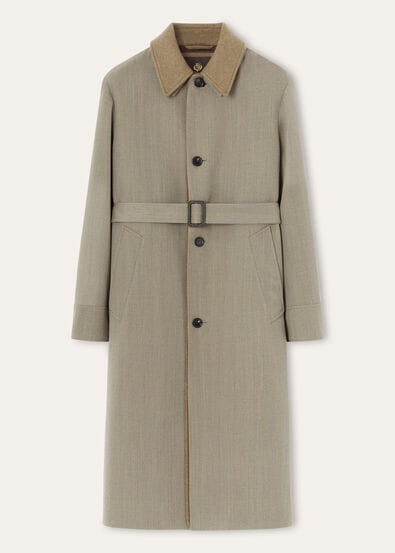 WINSTON COAT WOOL MOUL CHEVR/CASH DOUBL BI R