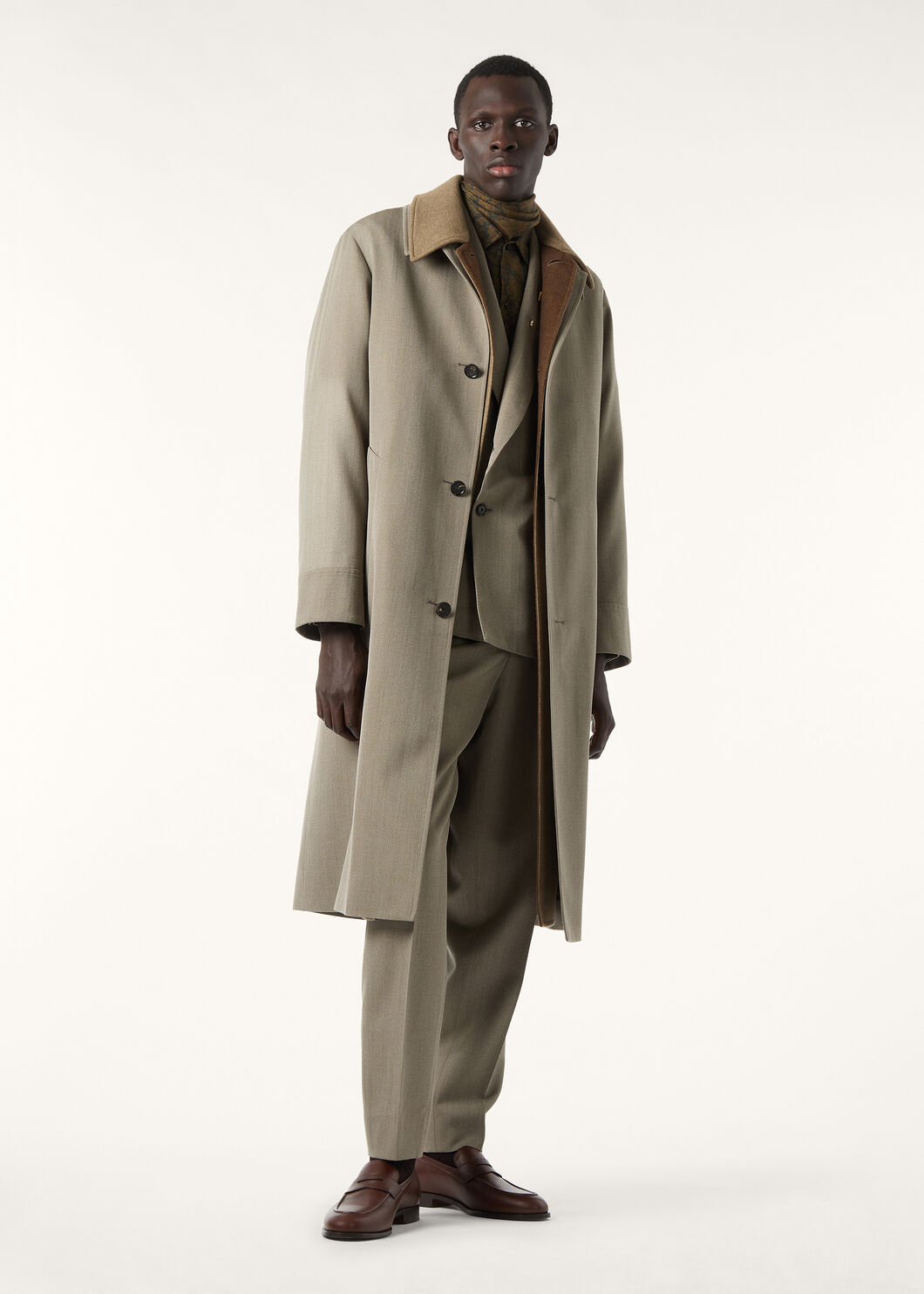 WINSTON COAT WOOL MOUL CHEVR/CASH DOUBL BI R