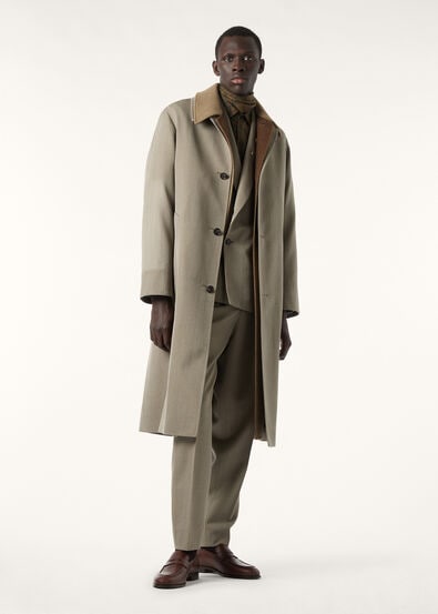 WINSTON COAT WOOL MOUL CHEVR/CASH DOUBL BI R