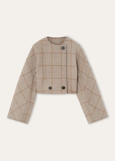 KATY BLOUSON CHECK WOOL