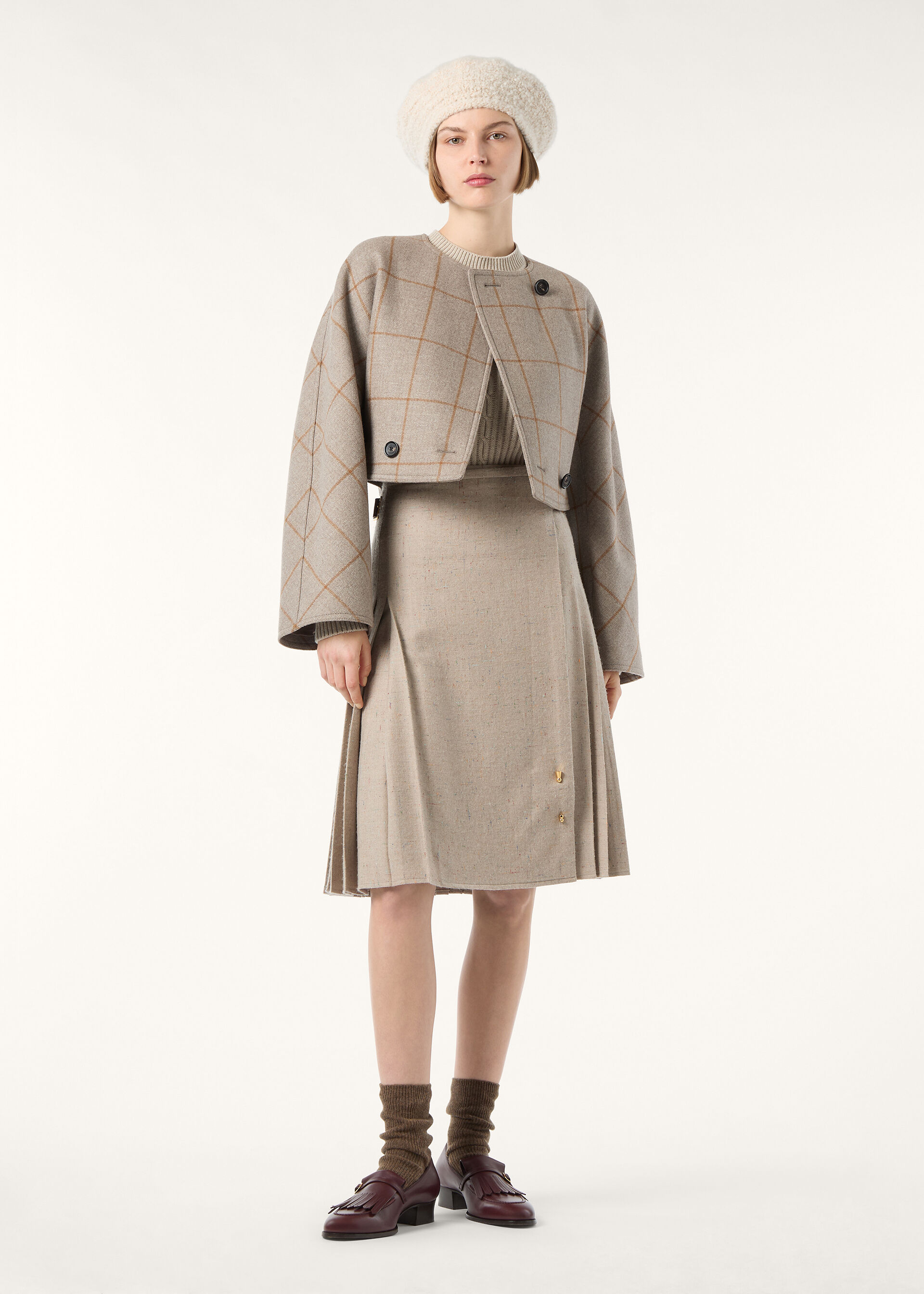 KATY BLOUSON CHECK WOOL