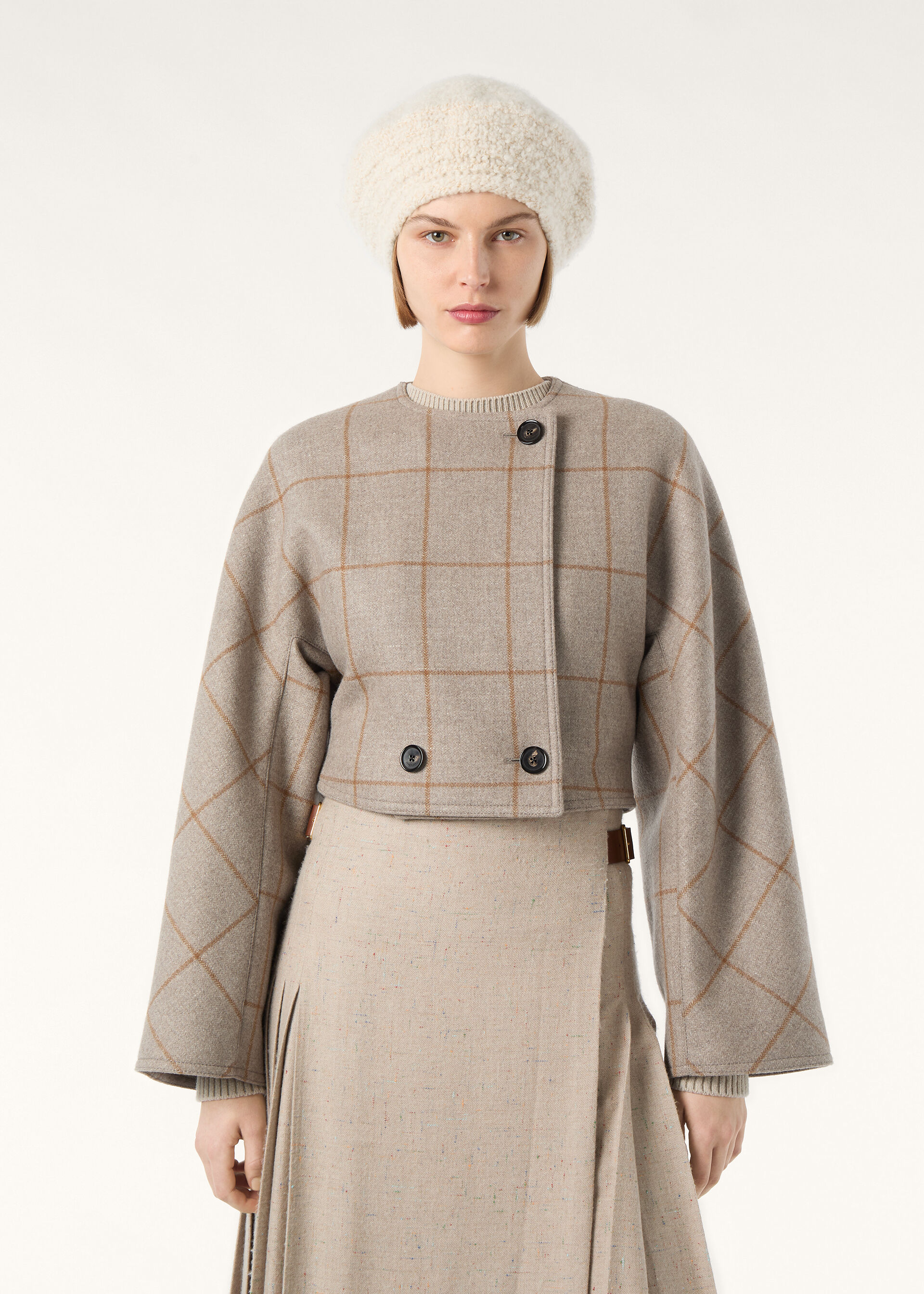 KATY BLOUSON CHECK WOOL