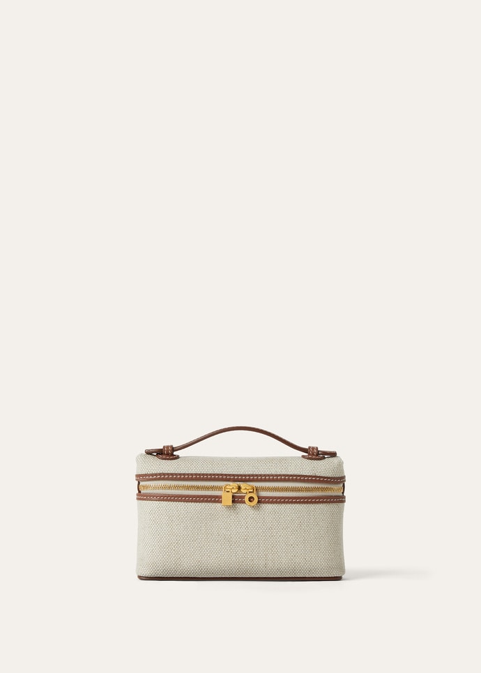 EXTRA POCKET MINI POUCH NATURAL CANVAS/ROUNDED LEATHER_FAP7962_B4NE_NR_1