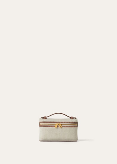EXTRA POCKET MINI POUCH NATURAL CANVAS/ROUNDED LEATHER