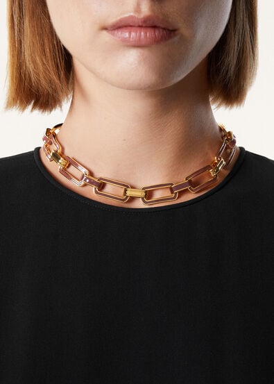 LINK CHAIN NECKLACE WITH ENAMEL
