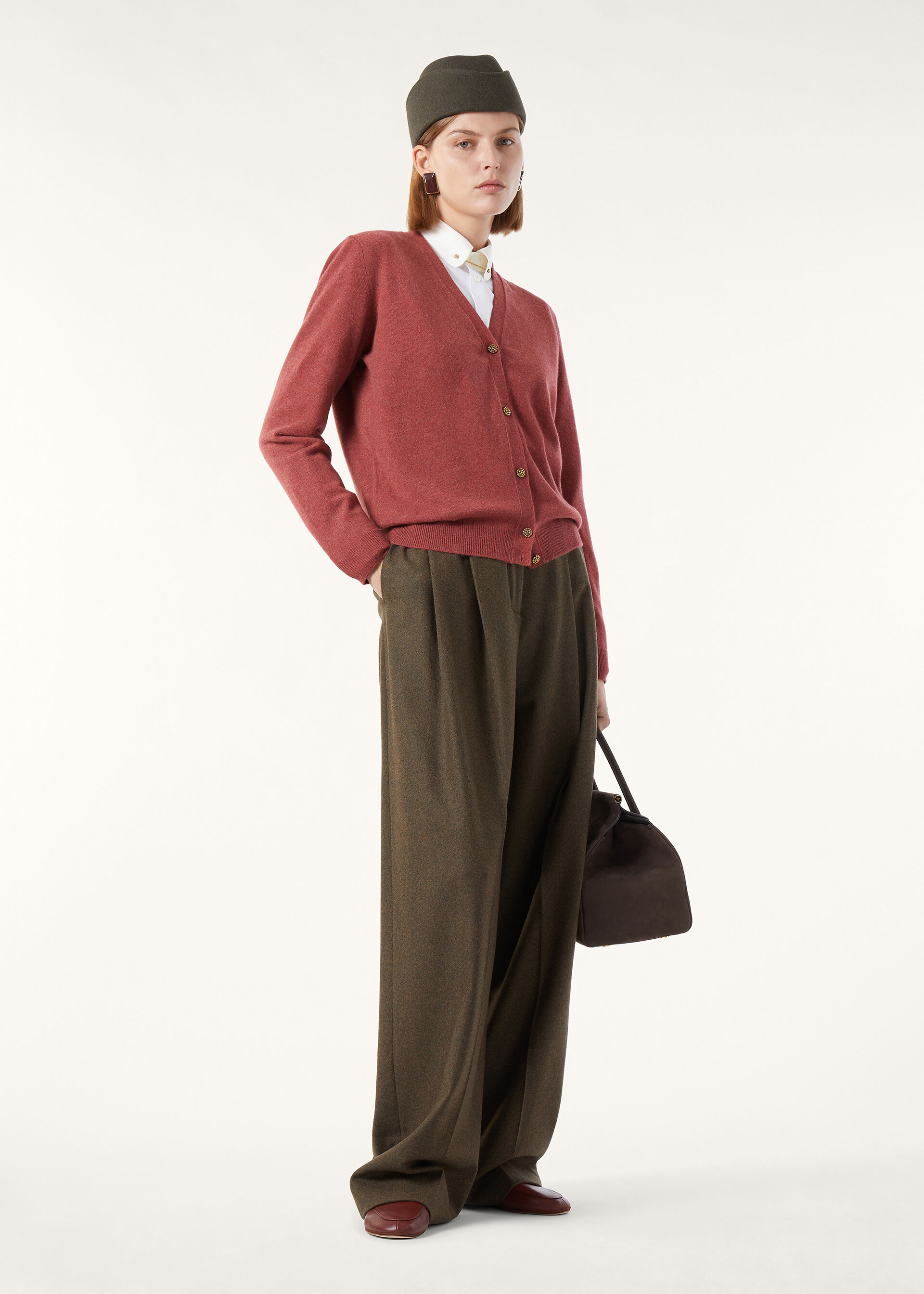 CLASSIC BABY CASH V NECK CARDIGAN SWEATER GG 12