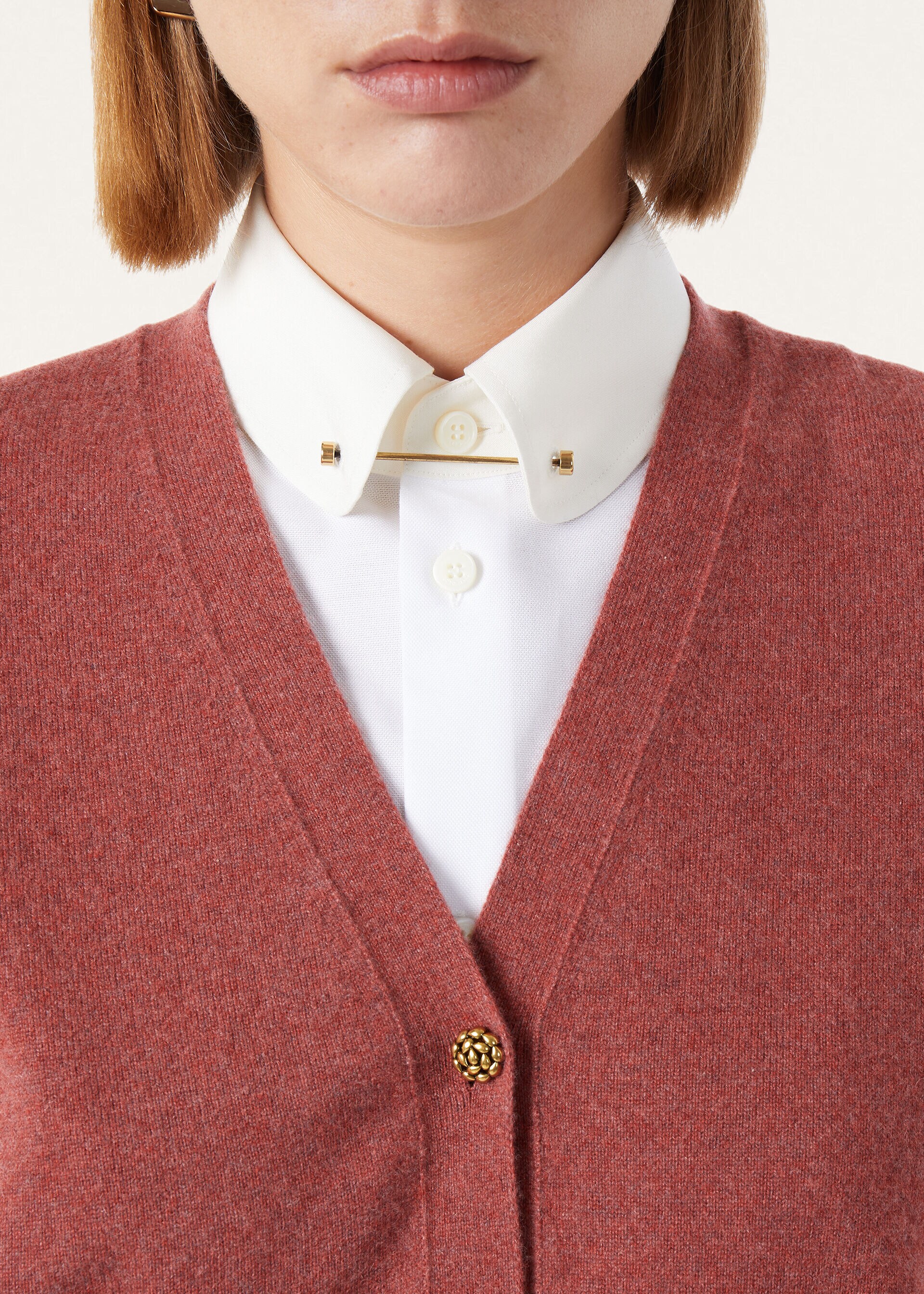 CLASSIC BABY CASH V NECK CARDIGAN SWEATER GG 12