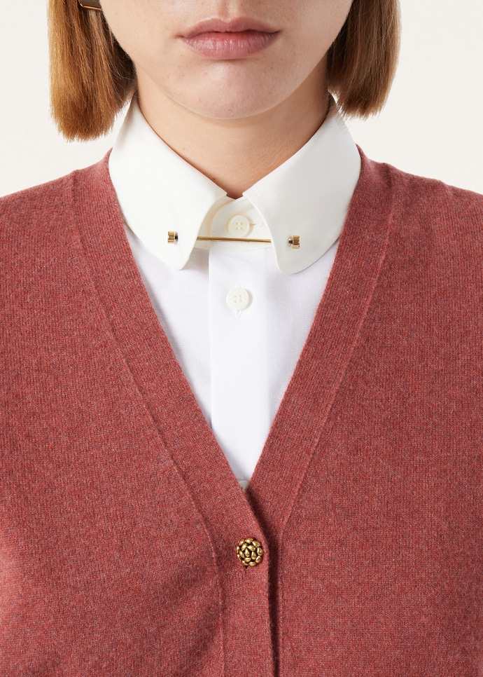 CLASSIC BABY CASH V NECK CARDIGAN SWEATER GG 12_FAP8490_R0EG_2