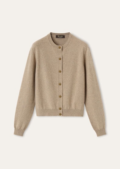 CLASSIC BABY CASH  CREWNECK CARDIGAN SWEATER GG 12