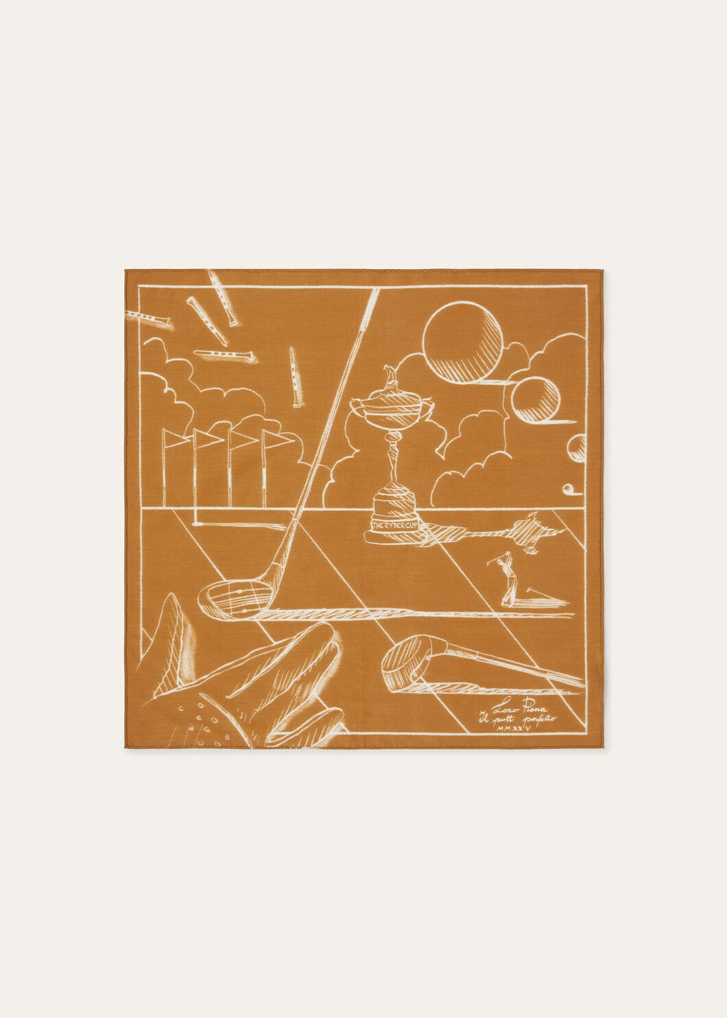 LORO PIANA IL PUTT PERFETTO FOULARD 45 SILK COTTON