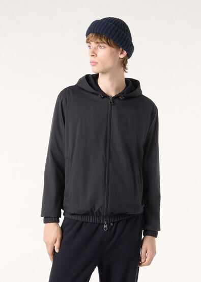 LORO PIANA HOODED BOMBER WINDMATE STRETCH STORM