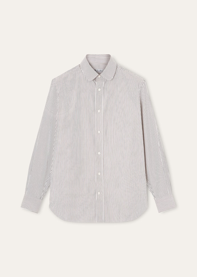 ロロピアーナ　シルクシャツ　ストライプ ロロピアーナ Loro Piana イタリア製 最高峰 長袖 ストレッチ