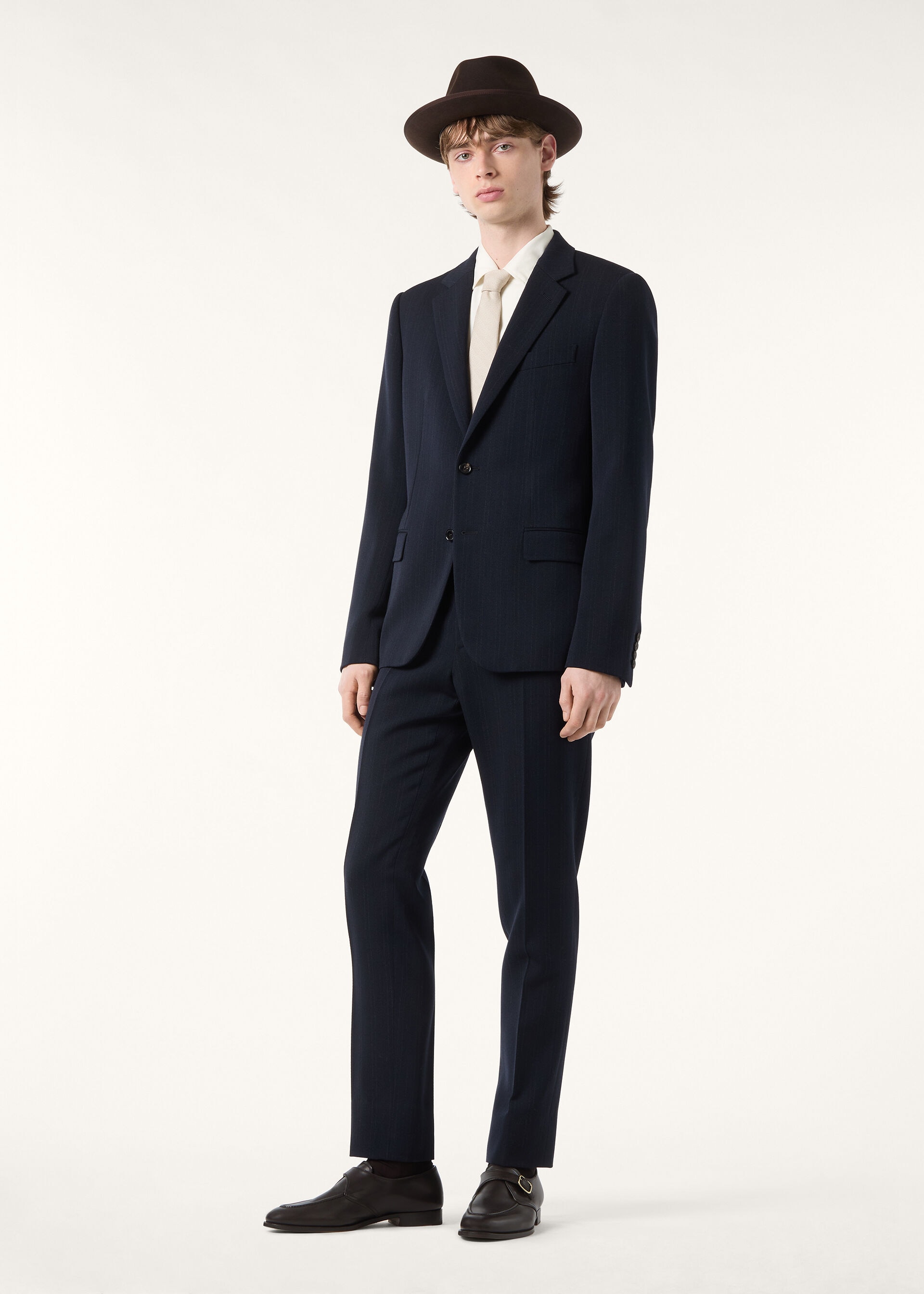INTERNATIONAL NOTCH SB SUIT PINSTRIPES WOOL