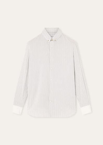 ELIA PENNY BAR COLLAR SHIRT COTT SILK PEARL STR